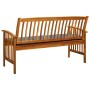 Banco de jardín con cojín madera maciza de acacia 147 cm de vidaXL, Bancos de jardín - Ref: Foro24-312135, Precio: 176,15 €, ...