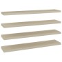 Estantes flotantes pared 4 uds MDF color roble 120x23,5x3,8 cm en Estanterías | Comprar online en Foru.es