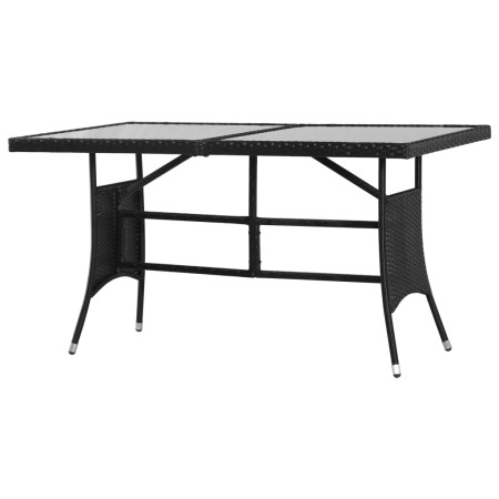 Mesa de jardín 140x80x74 cm ratán sintético negro de , Mesas de jardín - Ref: Foro24-318713, Precio: 128,76 €, Descuento: %