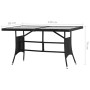 Mesa de jardín 140x80x74 cm ratán sintético negro de , Mesas de jardín - Ref: Foro24-318713, Precio: 128,76 €, Descuento: %