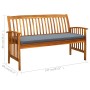 Banco de jardín con cojín madera maciza de acacia 147 cm de vidaXL, Bancos de jardín - Ref: Foro24-312135, Precio: 176,15 €, ...
