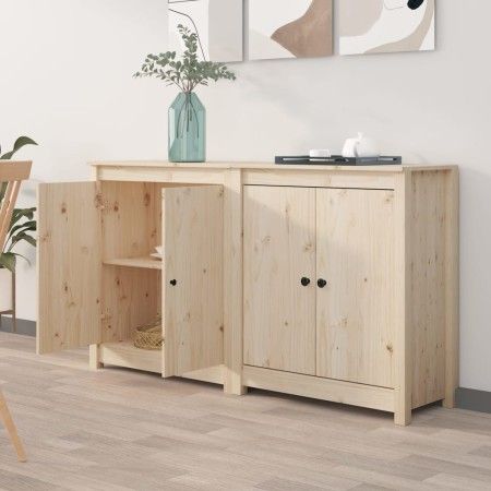 Aparador 2 uds de madera maciza de pino 70x35x80 cm de vidaXL, Aparadores - Ref: Foro24-3114064, Precio: 213,53 €, Descuento: %