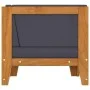 Ecksofa und Kissen aus dunkelgrauem Akazienholz von vidaXL, Modulare Sofas für den Außenbereich - Ref: Foro24-312149, Preis: ...
