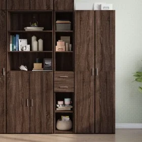 Aparador de madera de ingeniería marrón roble 30x42,5x185 cm by , Sideboards - Ref: Foro24-846242, Price: 98,47 €, Discount: %