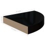 Estantes flotantes esquina 2 uds MDF negro brillo 25x25x3,8 cm en Estanterías | Comprar online en Foru.es