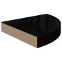 Estantes flotantes esquina 4 uds MDF negro brillo 25x25x3,8 cm en Estanterías | Comprar online en Foru.es