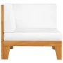 Sofá de esquina seccional y cojines blanco crema madera acacia von vidaXL, Modulare Sofas für den Außenbereich - Ref: Foro24-...