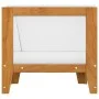 Sofá de esquina seccional y cojines blanco crema madera acacia von vidaXL, Modulare Sofas für den Außenbereich - Ref: Foro24-...