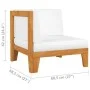 Sofá de esquina seccional y cojines blanco crema madera acacia von vidaXL, Modulare Sofas für den Außenbereich - Ref: Foro24-...