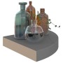 Estante flotante de esquina gris con brillo MDF 25x25x3,8 cm en Estanterías | Comprar online en Foru.es
