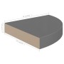 Estante flotante de pared 2 uds MDF gris brillo 25x25x3,8 cm en Estanterías | Comprar online en Foru.es
