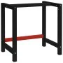 Werkbankstruktur aus schwarzem und rotem Metall, 150 x 57 x 79 cm von vidaXL, Tischbeine - Ref: Foro24-147927, Preis: 77,77 €...