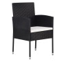 Sillas de jardín con cojines crema 2 uds ratán sintético negro de , Sillas de jardín - Ref: Foro24-318724, Precio: 98,82 €, D...