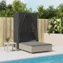 Tumbona doble con techo y cortinas ratán sintético gris claro by , Loungers - Ref: Foro24-368104, Price: 292,19 €, Discount: %