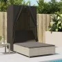 Tumbona doble con techo y cortinas ratán sintético gris claro by , Loungers - Ref: Foro24-368104, Price: 292,19 €, Discount: %
