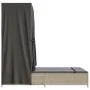 Tumbona doble con techo y cortinas ratán sintético gris claro by , Loungers - Ref: Foro24-368104, Price: 292,19 €, Discount: %