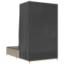 Tumbona doble con techo y cortinas ratán sintético gris claro de , Tumbonas - Ref: Foro24-368104, Precio: 262,19 €, Descuento: %