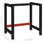 Black and red metal workbench structure 150x57x79 cm by vidaXL, Table legs - Ref: Foro24-147927, Price: 77,77 €, Discount: %