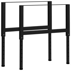 Estructura de banco de trabajo 2 uds metal 85x(69-95,5)cm negro de vidaXL, Patas para mesas - Ref: Foro24-147933, Precio: 67,...