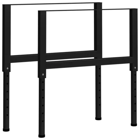 Estructura de banco de trabajo 2 uds metal 85x(69-95,5)cm negro de vidaXL, Patas para mesas - Ref: Foro24-147933, Precio: 67,...
