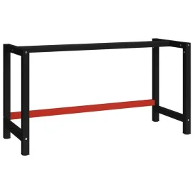 Workbench black and red metal structure 150x57x79 cm by vidaXL, Table legs - Ref: Foro24-147929, Price: 78,23 €, Discount: %