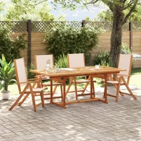 Juego comedor de jardín 5 pzas madera maciza acacia y textileno de , Conjuntos de jardín - Ref: Foro24-3279274, Precio: 586,8...