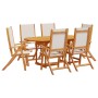 Juego comedor de jardín 7 pzas madera maciza acacia y textileno de , Conjuntos de jardín - Ref: Foro24-3279295, Precio: 691,8...