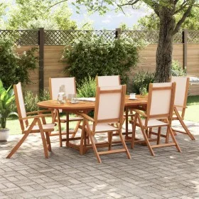 Juego comedor de jardín 7 pzas madera maciza acacia y textileno de , Conjuntos de jardín - Ref: Foro24-3279276, Precio: 776,8...