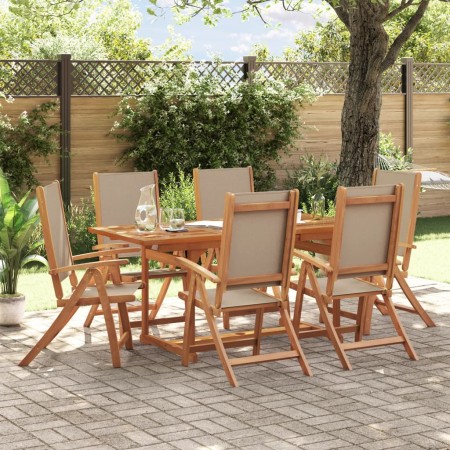 Juego comedor de jardín 7 pzas madera maciza acacia y textileno de , Conjuntos de jardín - Ref: Foro24-3279325, Precio: 710,6...
