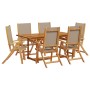 Juego comedor de jardín 7 pzas madera maciza acacia y textileno de , Conjuntos de jardín - Ref: Foro24-3279325, Precio: 710,6...