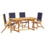 Juego comedor de jardín 5 pzas madera maciza acacia y textileno de , Conjuntos de jardín - Ref: Foro24-3279310, Precio: 507,7...
