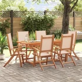 Juego comedor de jardín 7 pzas madera maciza acacia y textileno de , Conjuntos de jardín - Ref: Foro24-3279283, Precio: 643,2...