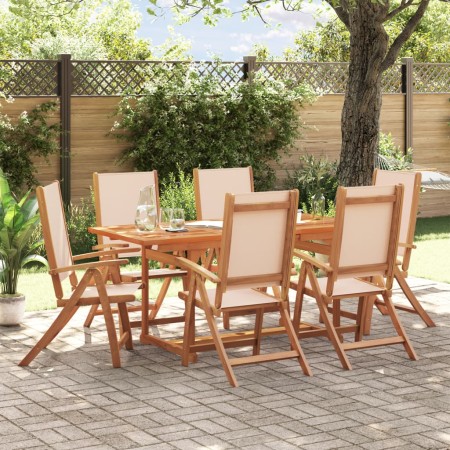 Juego comedor de jardín 7 pzas madera maciza acacia y textileno de , Conjuntos de jardín - Ref: Foro24-3279283, Precio: 655,1...