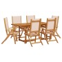 Juego comedor de jardín 7 pzas madera maciza acacia y textileno de , Conjuntos de jardín - Ref: Foro24-3279283, Precio: 655,1...