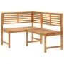 Banco de esquina de jardín madera maciza de acacia 140 cm de vidaXL, Bancos de jardín - Ref: Foro24-312422, Precio: 219,52 €,...