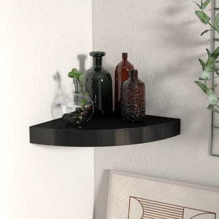 Estante flotante de esquina MDF negro 25x25x3,8 cm en Estanterías | Comprar online en Foru.es