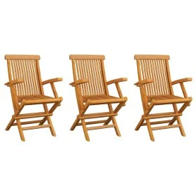 Sillas de jardín 3 unidades madera maciza de teca de vidaXL, Sillas de jardín - Ref: Foro24-312277, Precio: 210,98 €, Descuen...