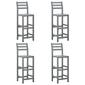 Taburetes de cocina 4 unidades madera maciza de acacia gris de vidaXL, Taburetes de cocina - Ref: Foro24-312418, Precio: 276,...