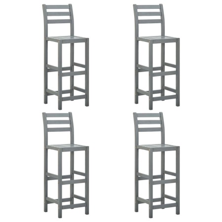 Taburetes de cocina 4 unidades madera maciza de acacia gris de vidaXL, Taburetes de cocina - Ref: Foro24-312418, Precio: 276,...