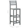 Taburetes de cocina 4 unidades madera maciza de acacia gris de vidaXL, Taburetes de cocina - Ref: Foro24-312418, Precio: 276,...