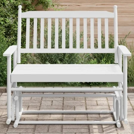 Banco deslizante madera maciza de álamo blanco 118x70x104,5 cm de , Mecedoras - Ref: Foro24-4008868, Precio: 157,58 €, Descue...