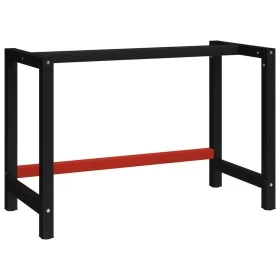 Estructura de banco de trabajo metal negro y rojo 120x57x79 cm de vidaXL, Patas para mesas - Ref: Foro24-147928, Precio: 67,5...