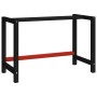Estructura de banco de trabajo metal negro y rojo 120x57x79 cm de vidaXL, Patas para mesas - Ref: Foro24-147928, Precio: 68,4...