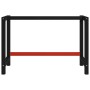 Estructura de banco de trabajo metal negro y rojo 120x57x79 cm de vidaXL, Patas para mesas - Ref: Foro24-147928, Precio: 68,4...