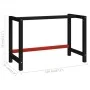 Estructura de banco de trabajo metal negro y rojo 120x57x79 cm de vidaXL, Patas para mesas - Ref: Foro24-147928, Precio: 67,5...
