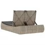 Doppel-Liegestuhl mit hellgrauen synthetischen Rattan-Kissen. von , Liegen - Ref: Foro24-368095, Preis: 315,41 €, Rabatt: %