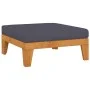 Modular footrest and dark gray cushion solid acacia wood by vidaXL, Modular outdoor sofas - Ref: Foro24-312153, Price: 96,32 ...