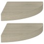 Estantes flotantes de esquina 2 uds MDF roble 25x25x3,8 cm en Estanterías | Comprar online en Foru.es