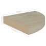 Estantes flotantes de esquina 2 uds MDF roble 25x25x3,8 cm en Estanterías | Comprar online en Foru.es
