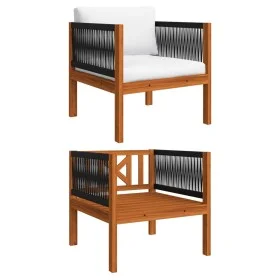 Garden chair with solid acacia wood cushion by vidaXL, Modular outdoor sofas - Ref: Foro24-312432, Price: 90,65 €, Discount: %